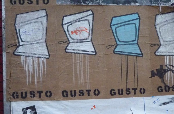 Poster art featuring the word "Gusto"