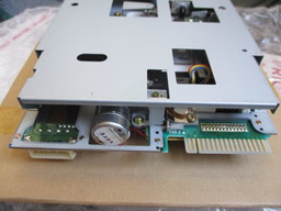 Back view of the drive, showing power and data connections.