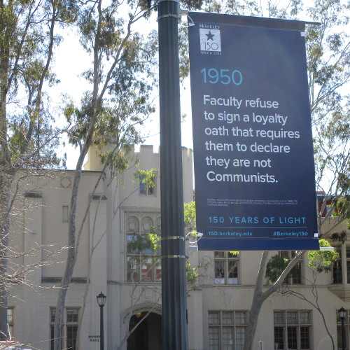 1950: Faculty refuse to sign a loyalty oath that requires them to declare they are not Communists.