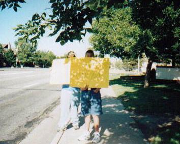 Kids with signs